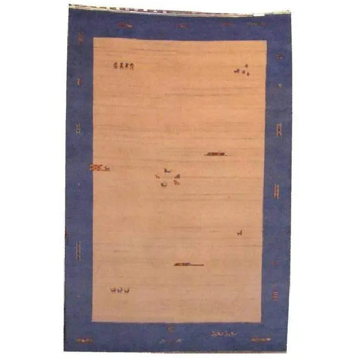 One Of The Kind Indian Hand-Knotted Gabbeh Rug 9'8" X 6'5"